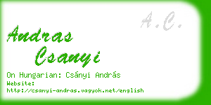andras csanyi business card