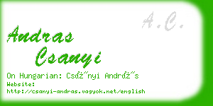 andras csanyi business card